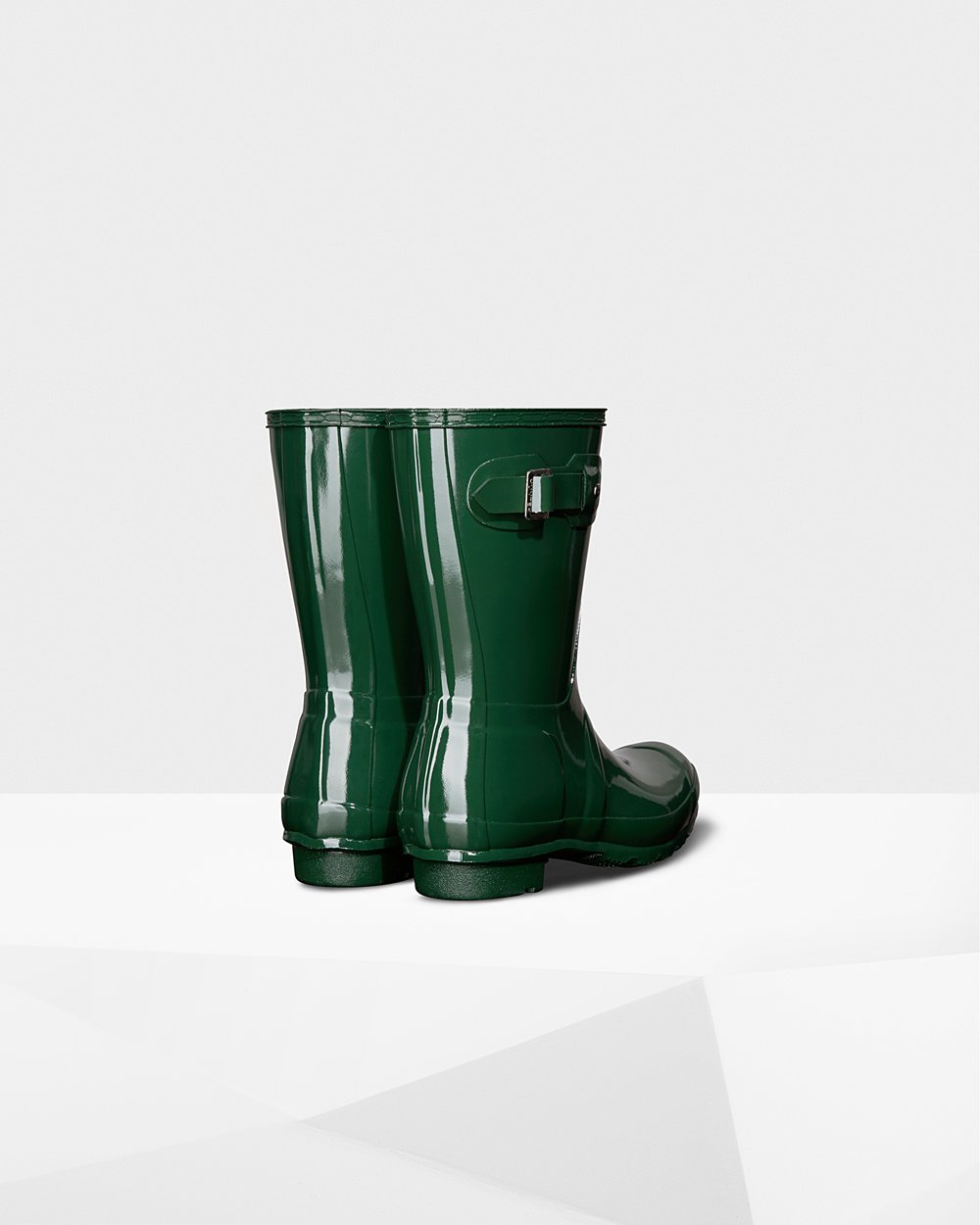 Hunter Original Gloss Short Rain Boots - Sale Womens Green - NKARYF157